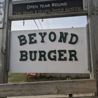 Very visible Beyond Burger ad at Beachside Takeout in Sauble Beach