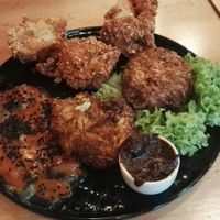 Fried jackfruit with sauerkraut fritters at Boho in Lodz