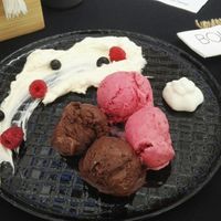 Rosemary cherry and cardamon chocolate ice cream at Boho in Lodz