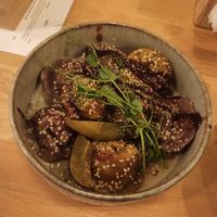 Colorful Dumplings stuffed with pumpkin or eggplant at Boho in Lodz