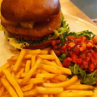 Pineapple burger at Boho in Lodz