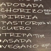 Vegano is the vegan filling options under the “meat” menu at Tacos La Mina in Leadville