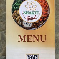 Menu and CR code  at Shakti Bowl in Todos Santos