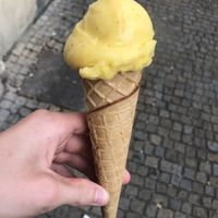 Veganská mango zmrzlina  at Zmrzlinářství Campione Gelato in Plzen