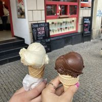 Vegan chocolate ice cream  at Zmrzlinářství Campione Gelato in Plzen