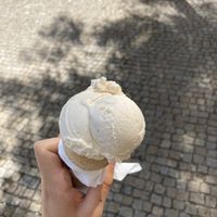 Almond icecream  at Zmrzlinářství Campione Gelato in Plzen