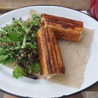 Vegan wrap. They had 3 vegan soups too that day. at Free Ride in Szentendre