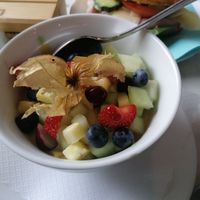 Vegan milk rice with fruit at Café Vorndran in Schweinfurt