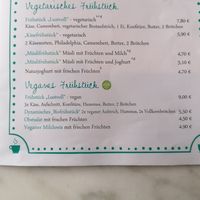 Vegan breakfast options at Café Vorndran in Schweinfurt