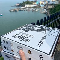 Pizza boxes at Top Joes in Tenby