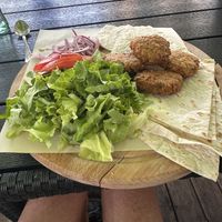 Chickpea falafels and salad   at STATION in Bansko