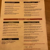 Menu in  English   at Dr. Zhang Dumpling Bar in Barcelona
