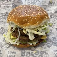 Famous burger. Smash patty. Extra sauce. No mid bun    at Odd Burger in Vaughan