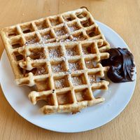 Freshly made belgian waffles  at ahead Burghotel in Lenzen Elbe