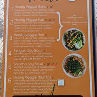 menu at Veggie Bowl in Oregon City