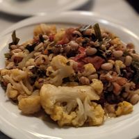 Vegan special: black eyed peas with cauliflower and celery at To Stachi in Crete