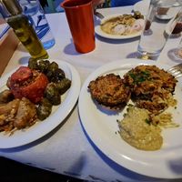 Stuffed mushrooms, wine leaves... at To Stachi in Crete