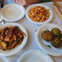 Several dishes, loved the okra at To Stachi in Crete