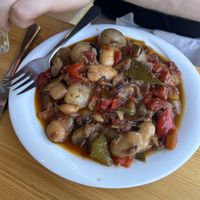 mushroom stifado  at To Stachi in Crete