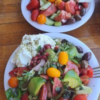 Greek and chefs salads at To Stachi in Crete