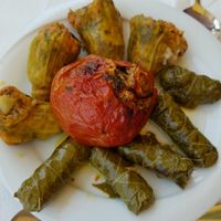 stuffed veg and vine leafs at To Stachi in Crete