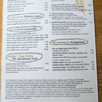 Menu drinks and dessert at To Stachi in Crete