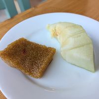 Tiny vegan halvas sample because I couldn't make up my mind. at To Stachi in Crete
