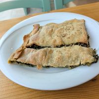 Cretan spinach pie (vegan no feta) at To Stachi in Crete
