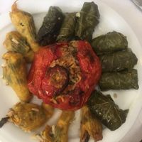 gemista- filled with rice and hearbs at To Stachi in Crete