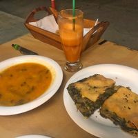 Soup of the day-spinach pie at To Stachi in Crete