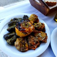 Stuffed zucchini flowers at To Stachi in Crete