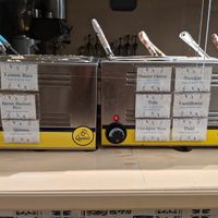 Grain, protein, and veggie options. at Krishna Kitchen in Newburgh