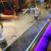 Nitrogen process at Sub Zero Nitrogen Ice Cream - E 82nd St in Indianapolis