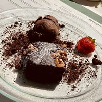 Brownie and ice cream  at My True Burger and Vegan in Mallorca