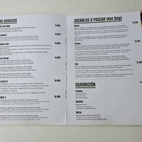 Menu. at My True Burger and Vegan in Mallorca