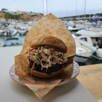 Crispy no chicken burger. at My True Burger and Vegan in Mallorca