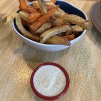 Sweet potato and potato friess  at My True Burger and Vegan in Mallorca