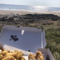 Banana blossom & chips at Ogmore-by-Sea at The Catch at Cobbles in Bridgend