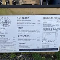 The menu  at The Catch at Cobbles in Bridgend