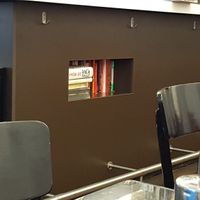 Book corner at Café Schubert in St Polten