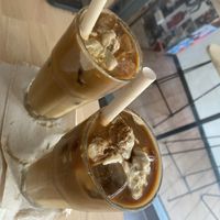 Iced coffee with vegan cashew ice cream 🍨   at Supernatural in Brighton