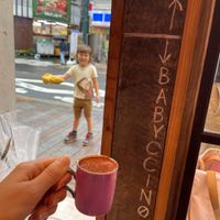 So cute! THEY HAVE BABYCCINO’s for kids  at The Nuts Exchange in Tokyo