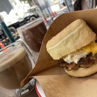 Egg muffin and chai   at The Nuts Exchange in Tokyo