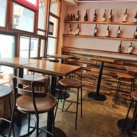 Inside - just a few tables at The Nuts Exchange in Tokyo