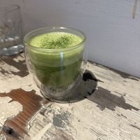 Matcha latte   at The Nuts Exchange in Tokyo
