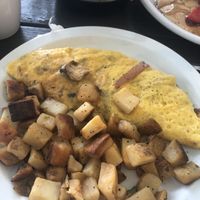 Just egg omelette with caramelized onions and mushrooms  at Turning Point in Newtown