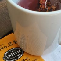 Caffeine free hibiscus hot tea at Turning Point in Newtown