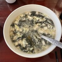Seaweed tofu [egg drop] soup. Menu didn’t mention there was egg in it. I don’t usually eat egg, but I make an occasional exception and it was delicious. at Sichuan Gourmet House in Newton