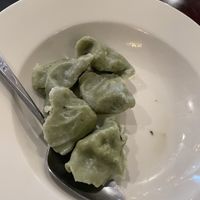 Veggie dumplings had some kind of leafy green inside (spinach?).   at Sichuan Gourmet House in Newton