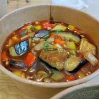 Eggplant in lots of sauce at Cheungs Vegan Kitchen in Bristol